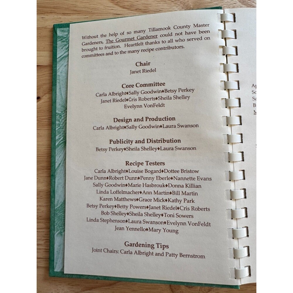 The Gourmet Gardener Cookbook Tillamook County Oregon Spiral Bound RARE - Picture 4 of 14